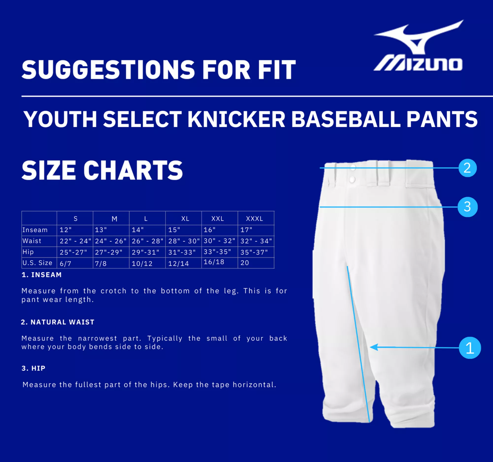 Mizuno Boys' Select Knicker Baseball Pants - Image 2